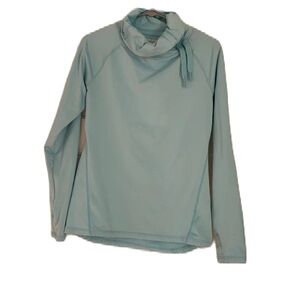 Layer8 cowl neck‎ workout top dri fit quick dry long sleeve lined thumb holes M